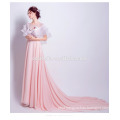 2017 Floor-Length Elegant Pink Swan Silk Formal Evening Dresses Pink Party Evening Dress Lady Host Dress